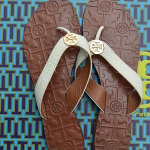 Tory Burch White Leather Sandals